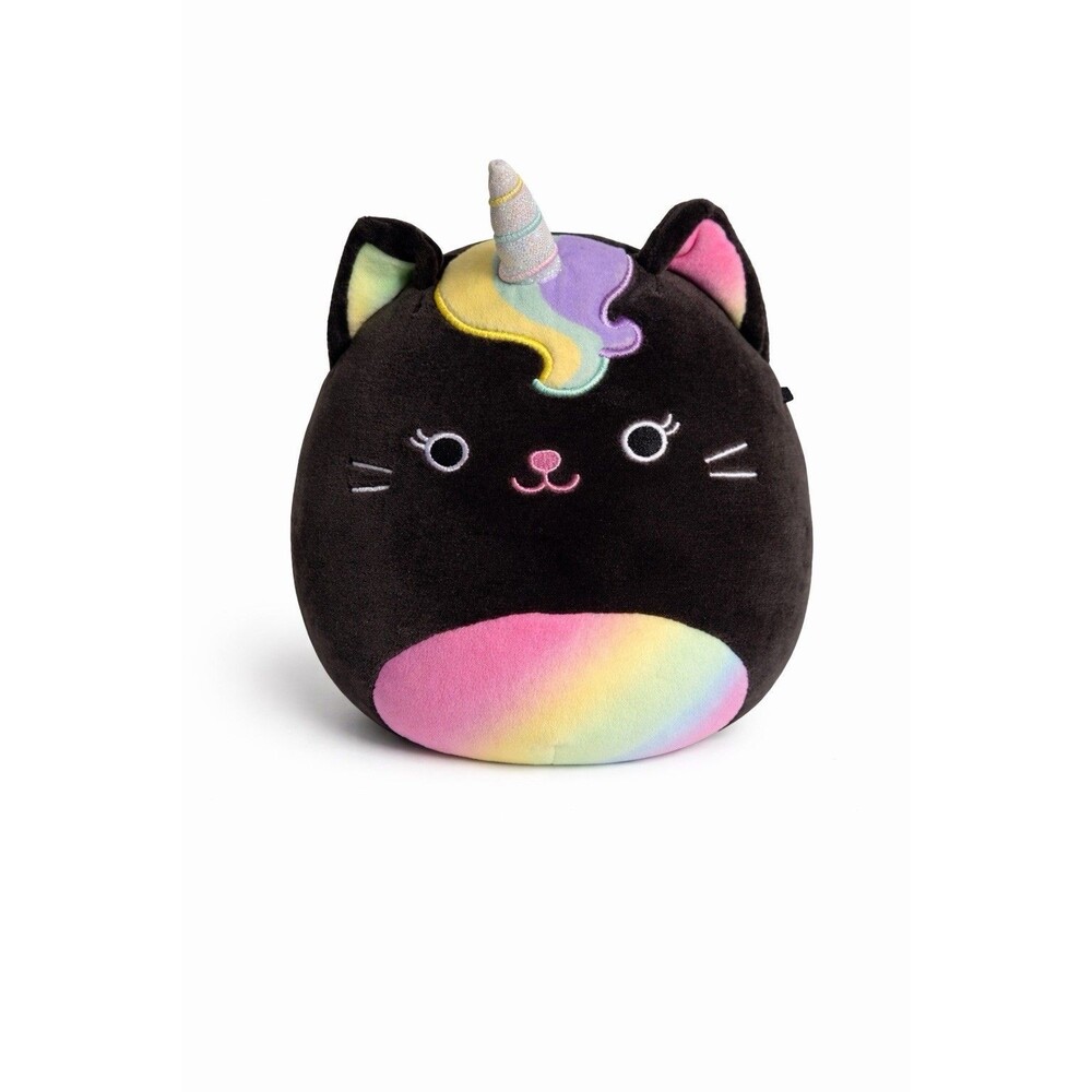 Squishmallows Caylee Unicorn Kitty Cat Plush Caticorn Rainbow Black  P4